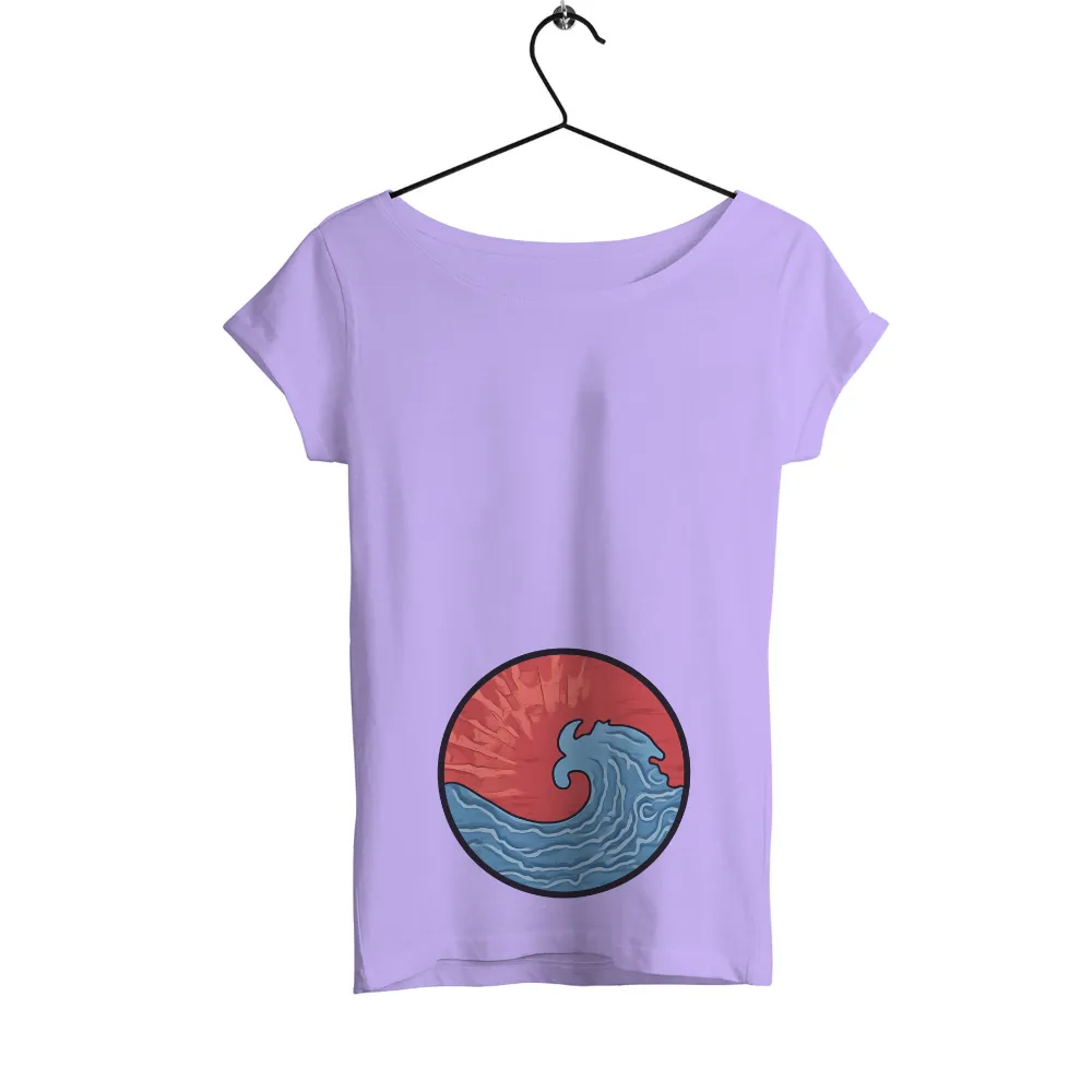 Custom Tee Shirts: Wave of Serenity - Artistic Ocean Design|sunset t