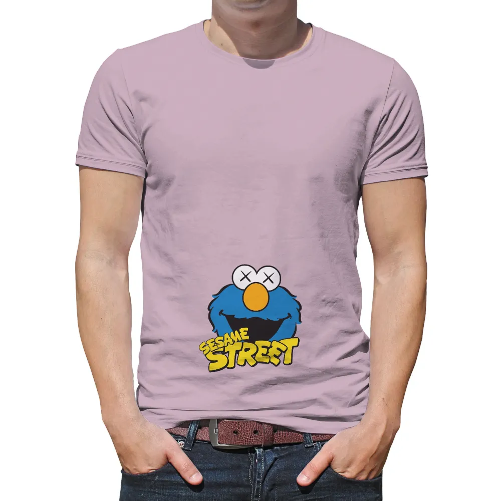 T-Shirts Custom: Quirky Sesame Street Cookie Monster Design|sesame street graphic tee