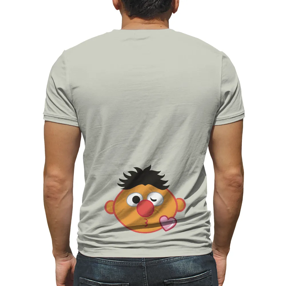 TShirt Design: Ernie's Whimsical Kiss - Funny & Playful|men i love hot moms shirt