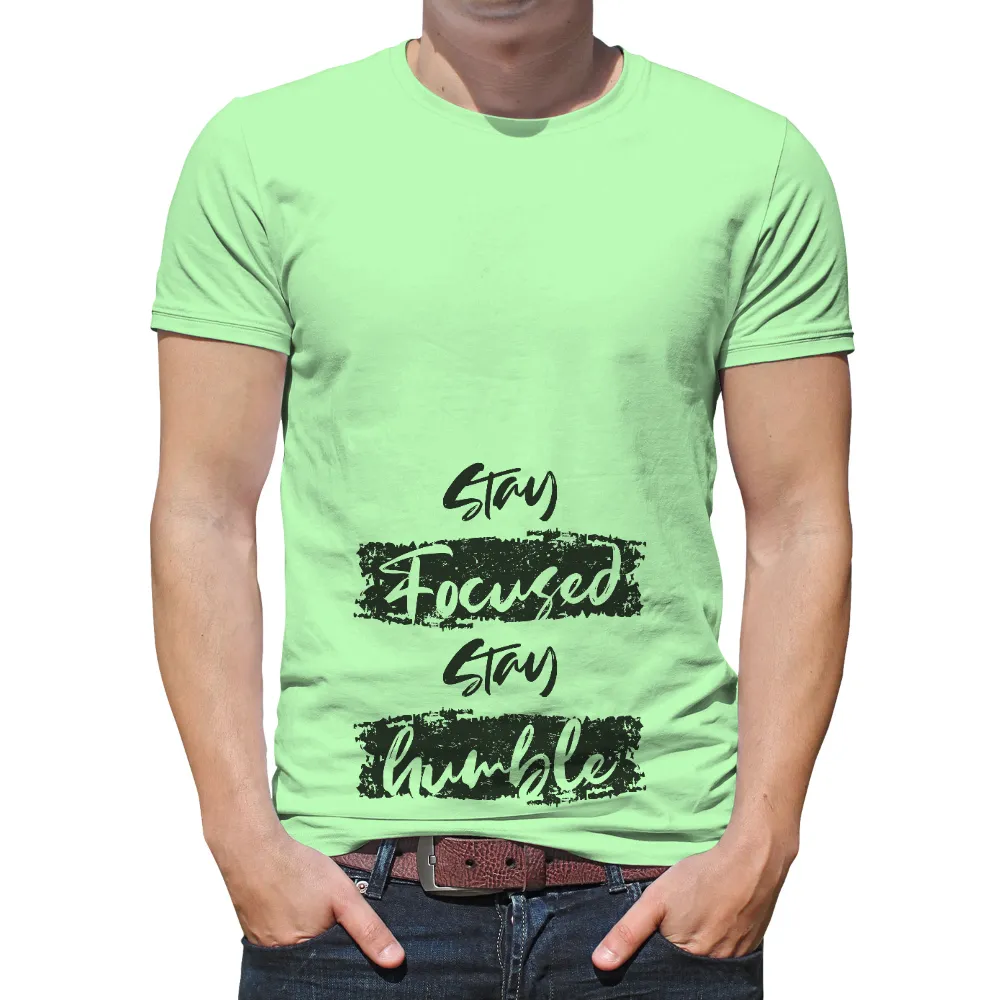 Stay Focused Stay Humble Custom Tee Shirts: Inspirational Artistic Design|shirt hand design