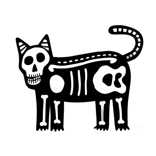 Tee Shirt Printing: Skeletal Cat - Bold and Meaningful Design