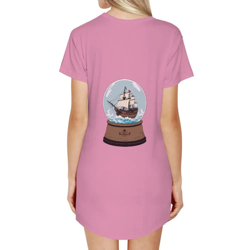 T-Shirts Pattern: Black Pearl Pirate Ship in a Snow Globe|pittsburgh steelers retro t shirts