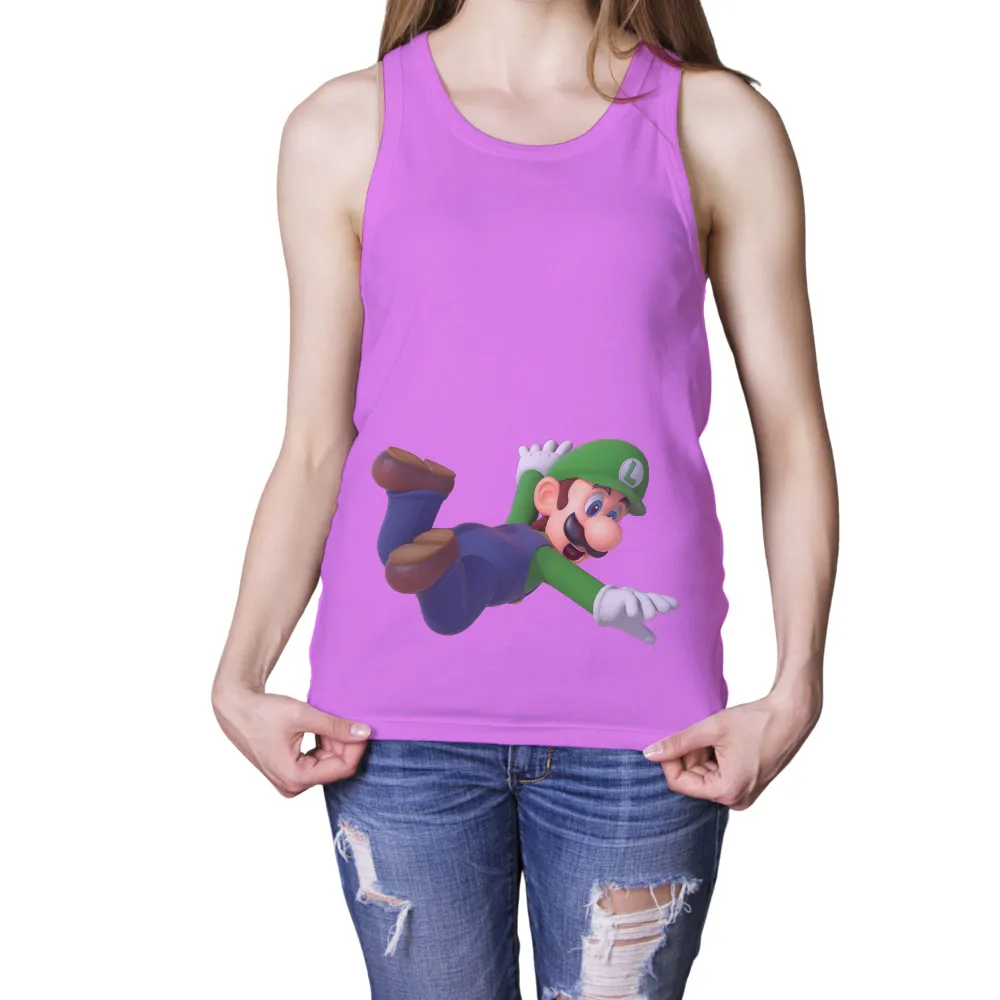 Tee Shirt Printing: Luigi's Leap into Adventure|bachelor movie hero shirts