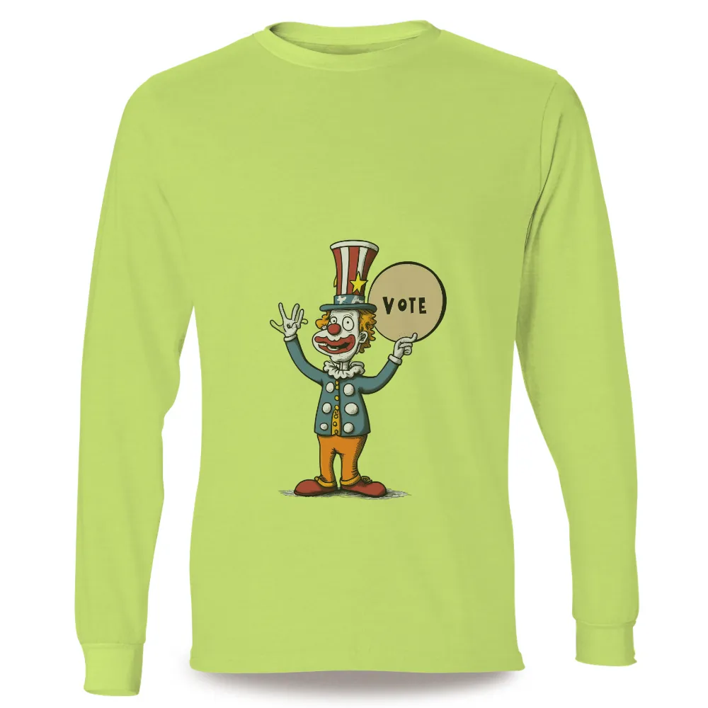 Graphic Tees: Quirky Clown Promoting Democracy|matching family patriotic shirts