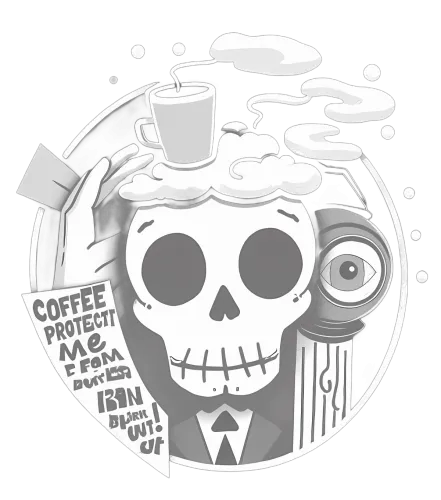 TShirt Design: Coffee Protects from Dull Wit