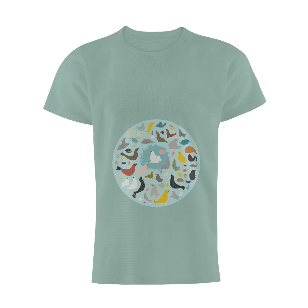 T-Shirts Design: Embrace the Ocean with Marine Life Art|summer retro surf marine life printed casual tee