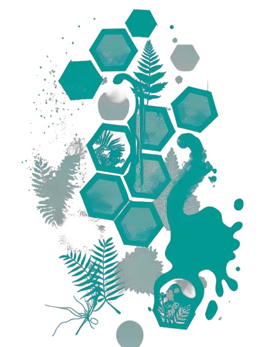 T-Shirt Printing: Nature Meets Geometry - Teal & White Forest Design