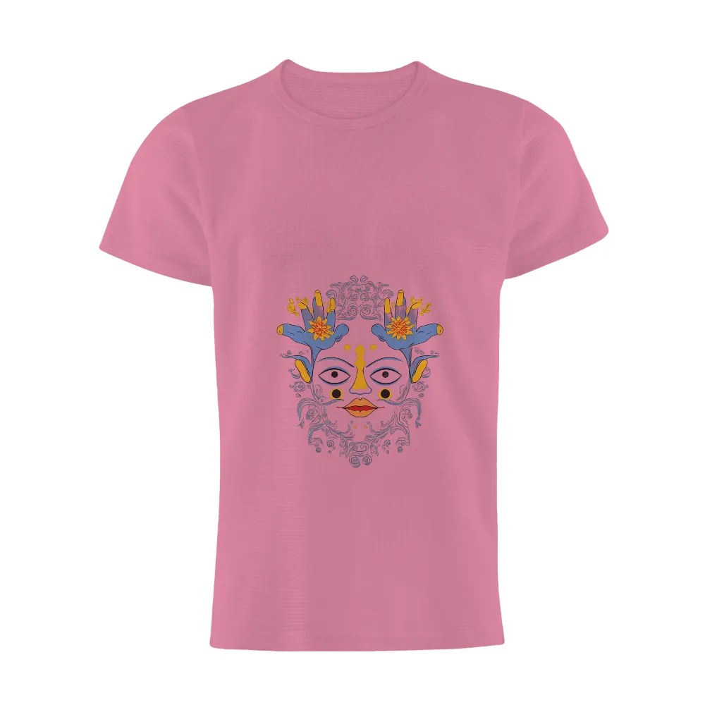 Shirts Graphic Tees: Balinese Mask Artistic Design