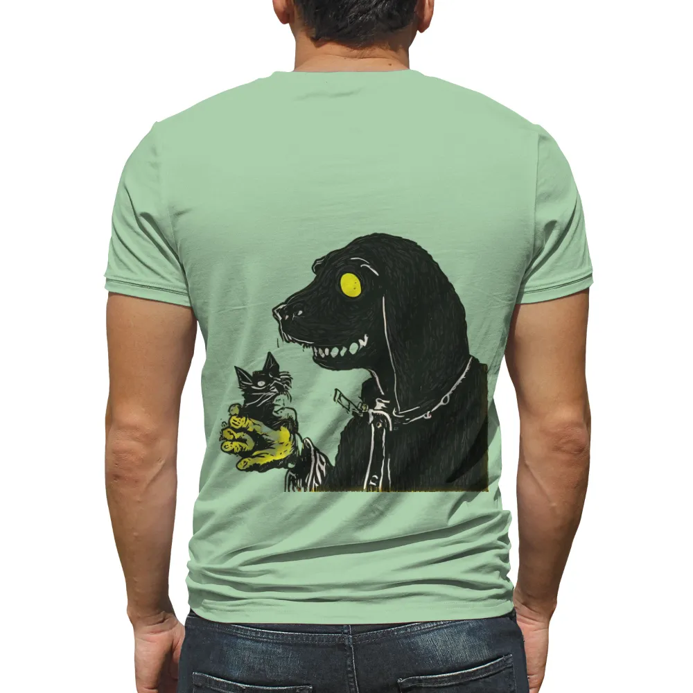 T-Shirts Pattern: Shadow Hound with Glowing Eyes|heavy duty shirt acnh