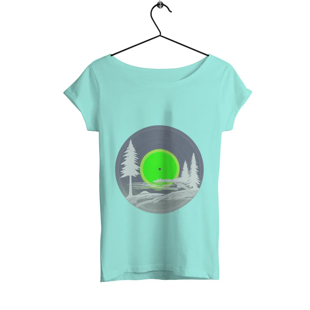 Custom T-Shirt Printing: Nature's Melody - Vinyl Record Design|t shirt painting on nature