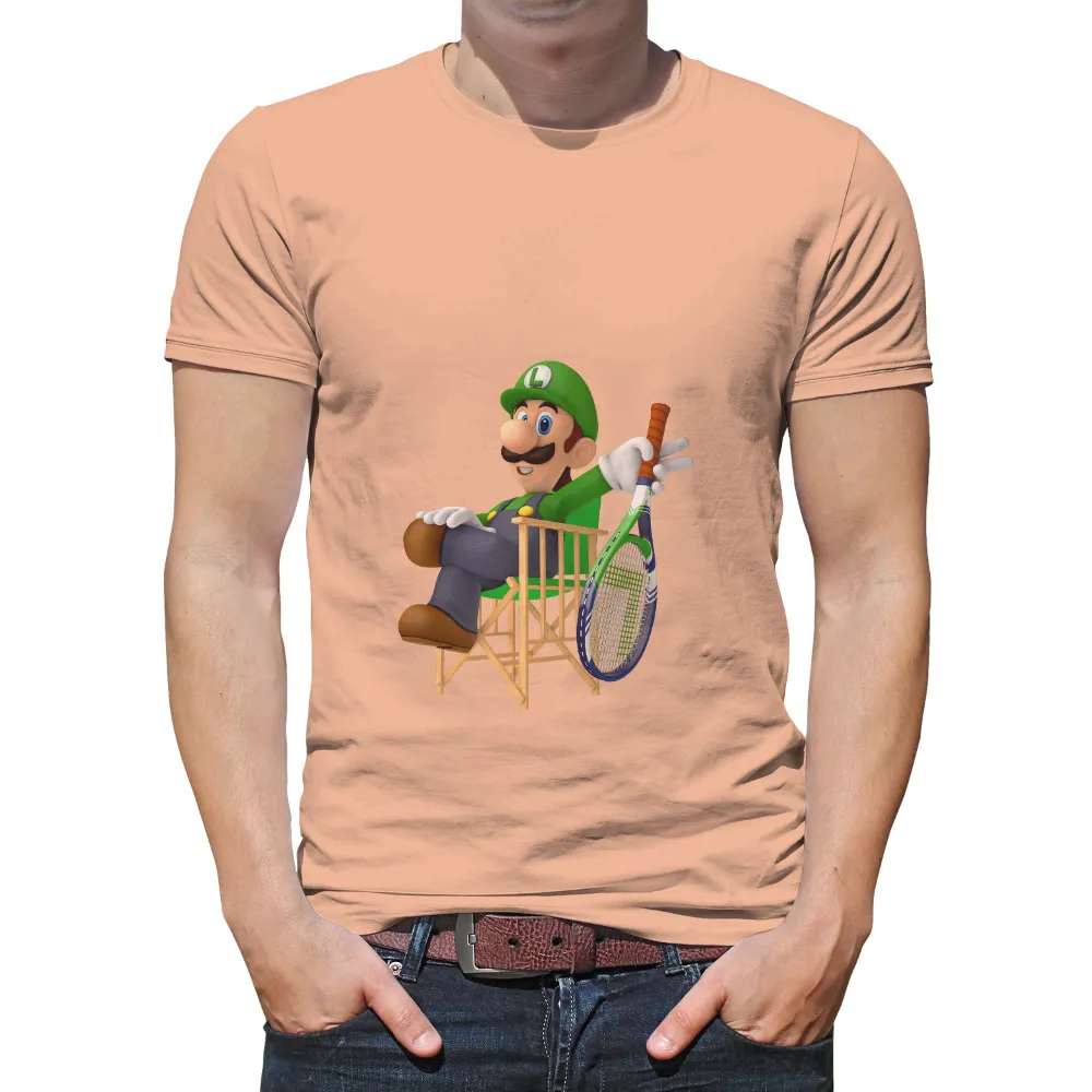 TShirt Printing: Luigi Tennis - Video Game Sports Mashup|christmas gaming t shirt