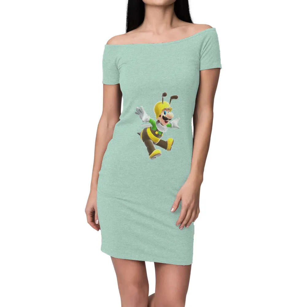 Shirts Graphic Tees: Luigi Bee Costume - A Playful Adventure|adventure time star wars shirt