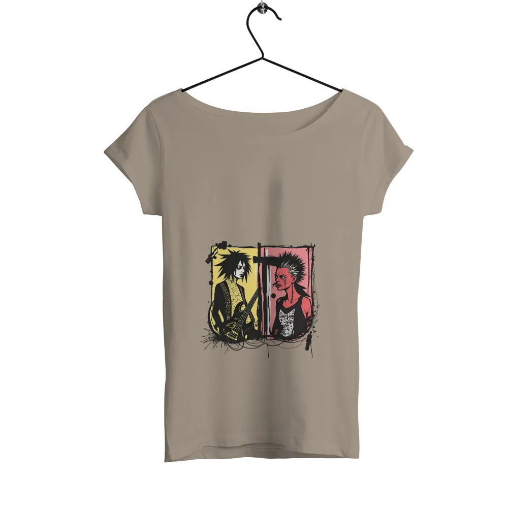 T-Shirts Custom: Punk Rock Spirit | Artistic Designs| vibrant yellow and pink background