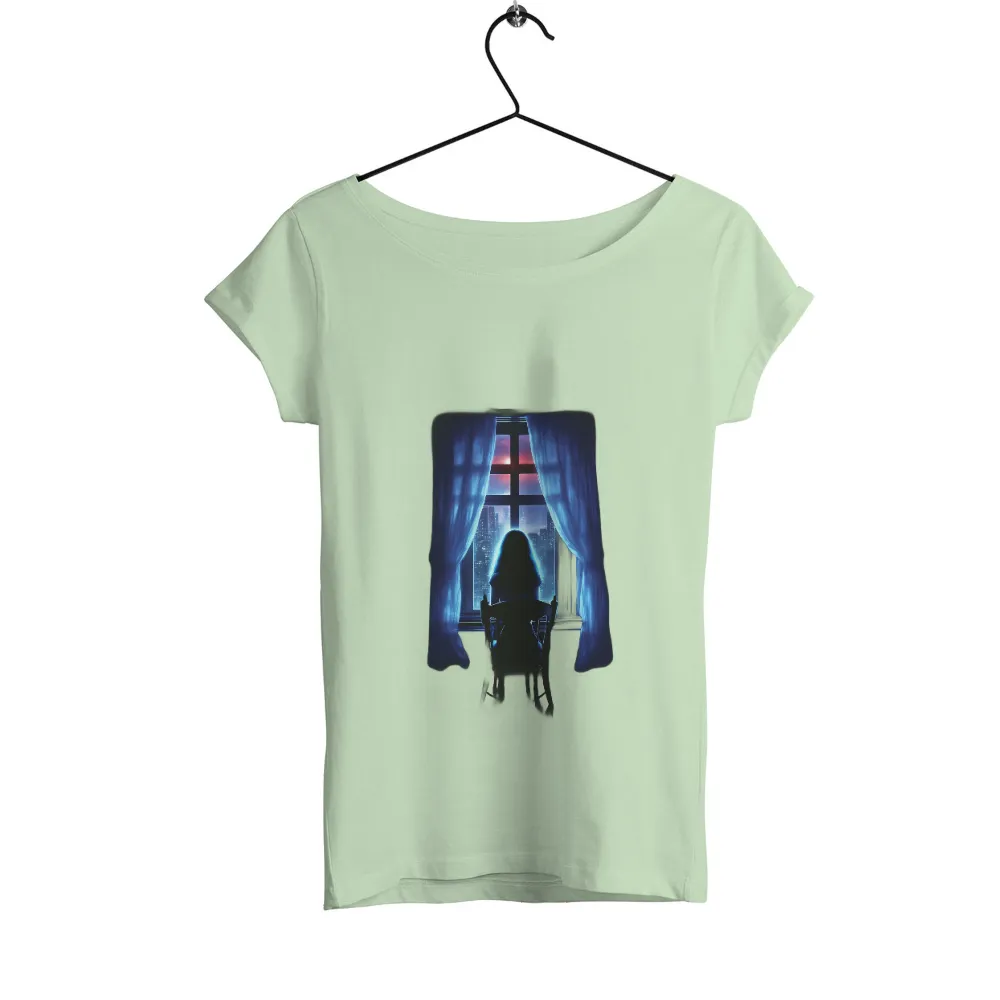 T-Shirts Pattern: Solitude and Reflection in the City| soft blue light