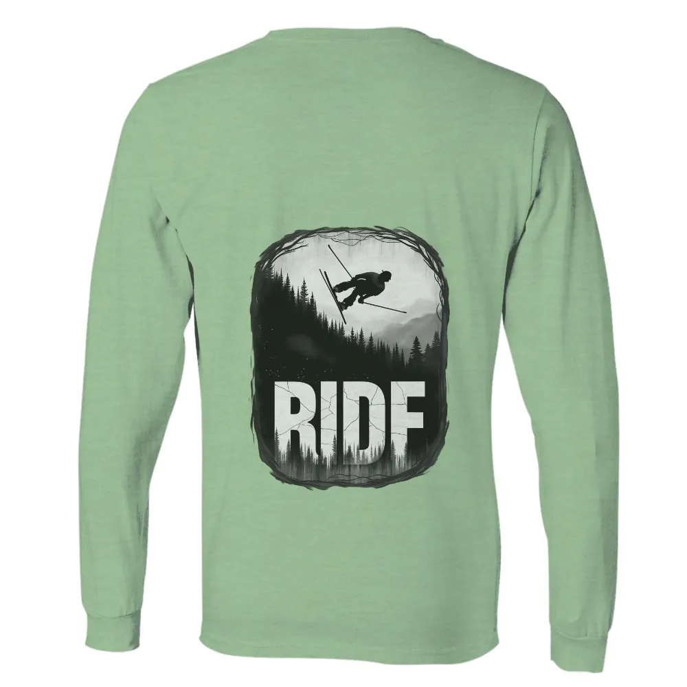 T-Shirt Printing: Embrace the Spirit of Adventure with 'RIDE'| mountain backdrop