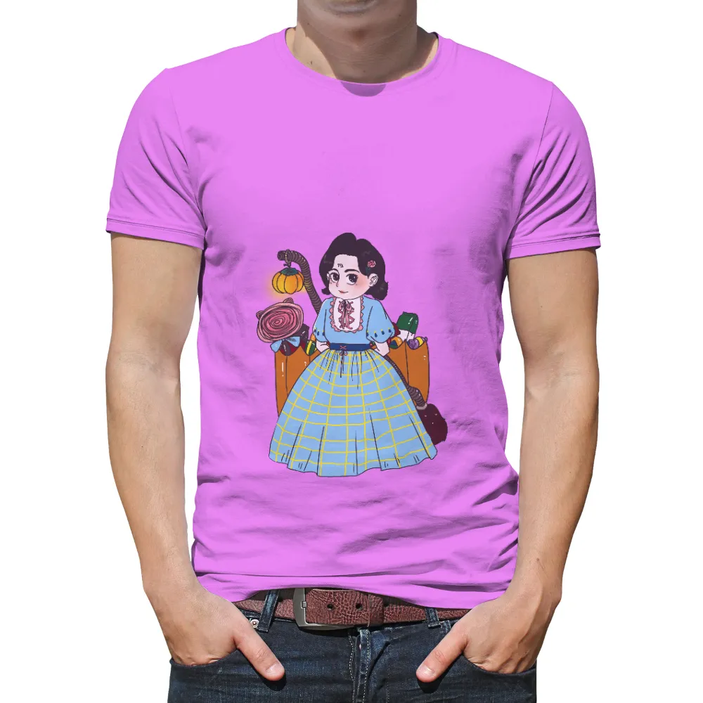 T-Shirts Custom: Vintage Girl with Candy and Pumpkin|vintage rat rod t shirts