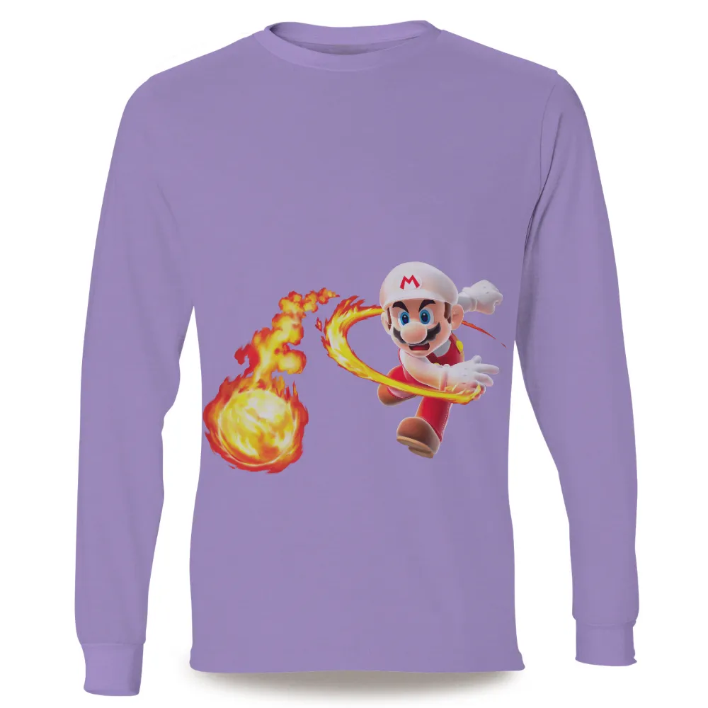 Tee Shirt Printing: Mario Fireball - Gaming Adventure|patent pending mario shirt