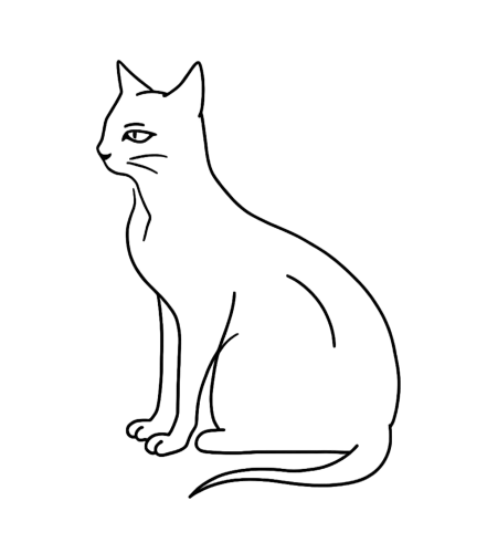 TShirt Printing: Elegant Cat Silhouette - Minimalist Art