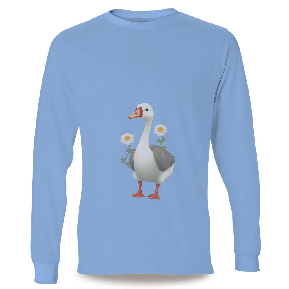 Whimsical Goose Among Daisies - T-Shirt Printing|san diego padres goose t shirt