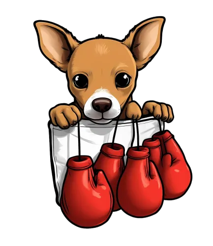 T-Shirts Design: Boxing Chihuahua - Courage and Determination