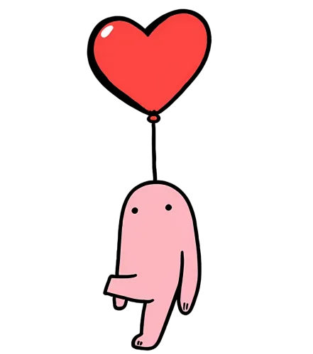 T-Shirts Design: Embrace Love with Emo and Heart Balloon