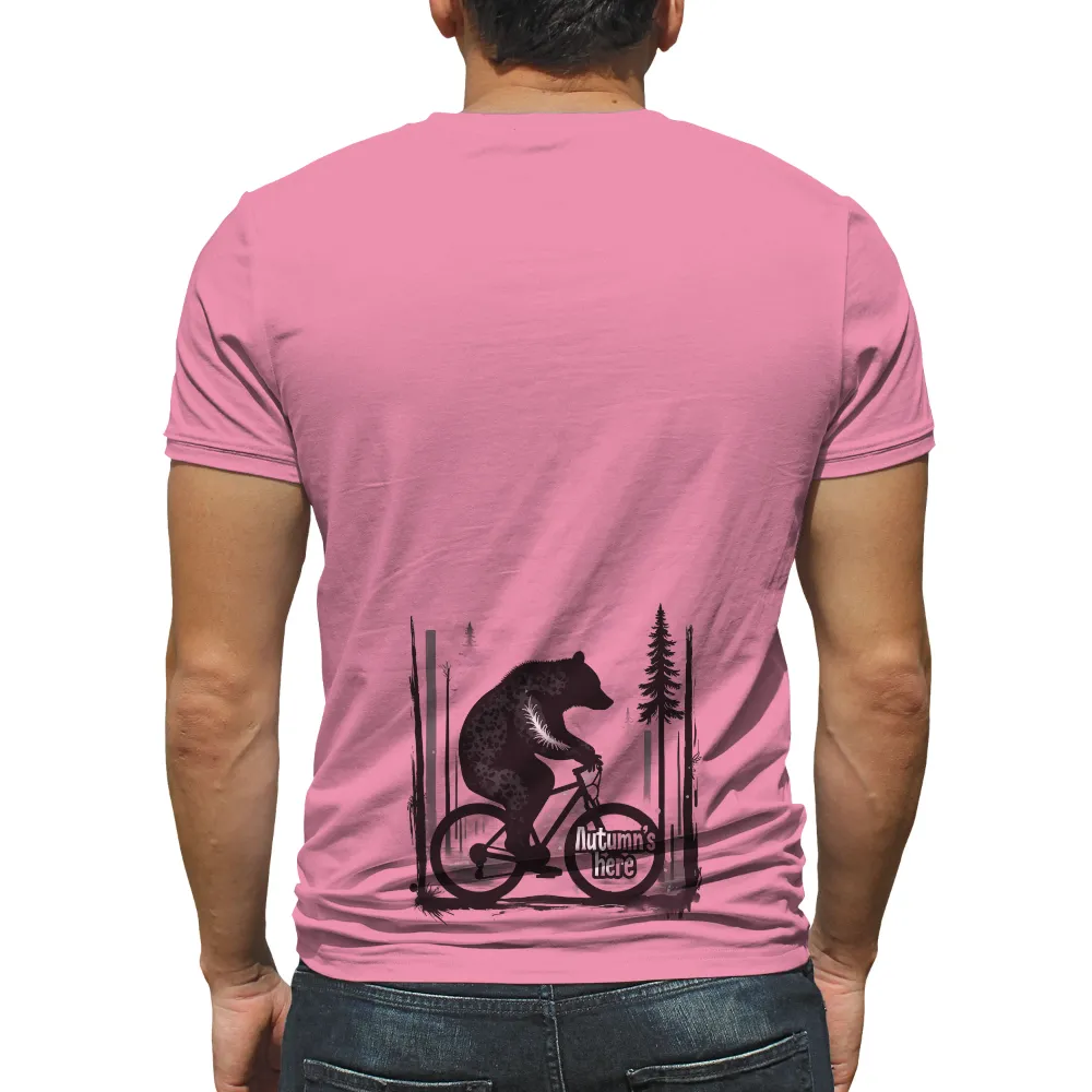 TShirt Printing: Autumn's Here - Bear on Bicycle Adventure|timberwolves city edition t shirt