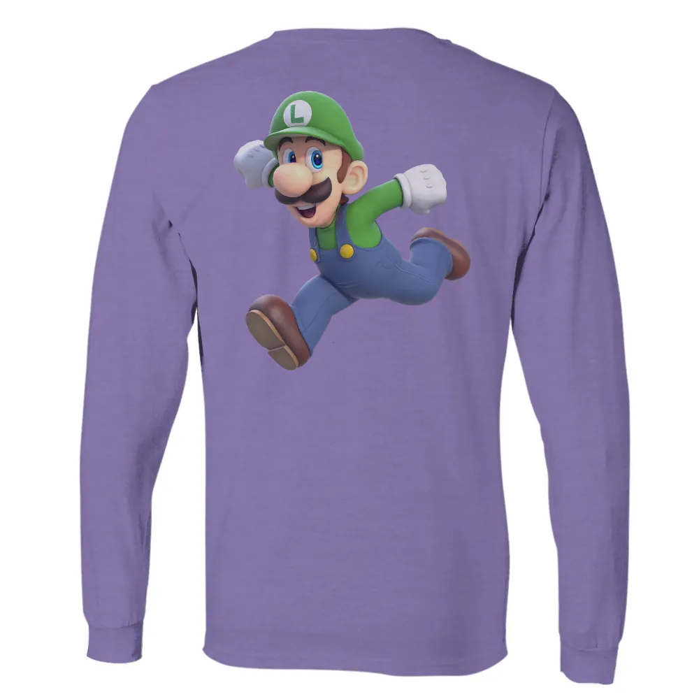 Custom T-Shirt Printing: Luigi's Adventure in the Pixelated World|men's art cotton colorful printed loose casual shirts