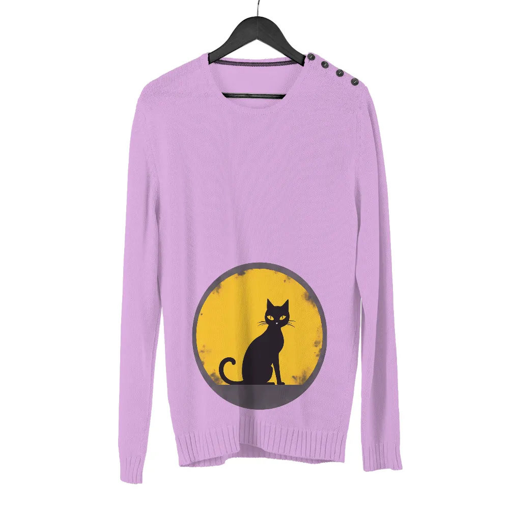 Customized Tee Shirts: Luna the Cat - A Symbol of Hope and Inspiration| Full moon behind Luna