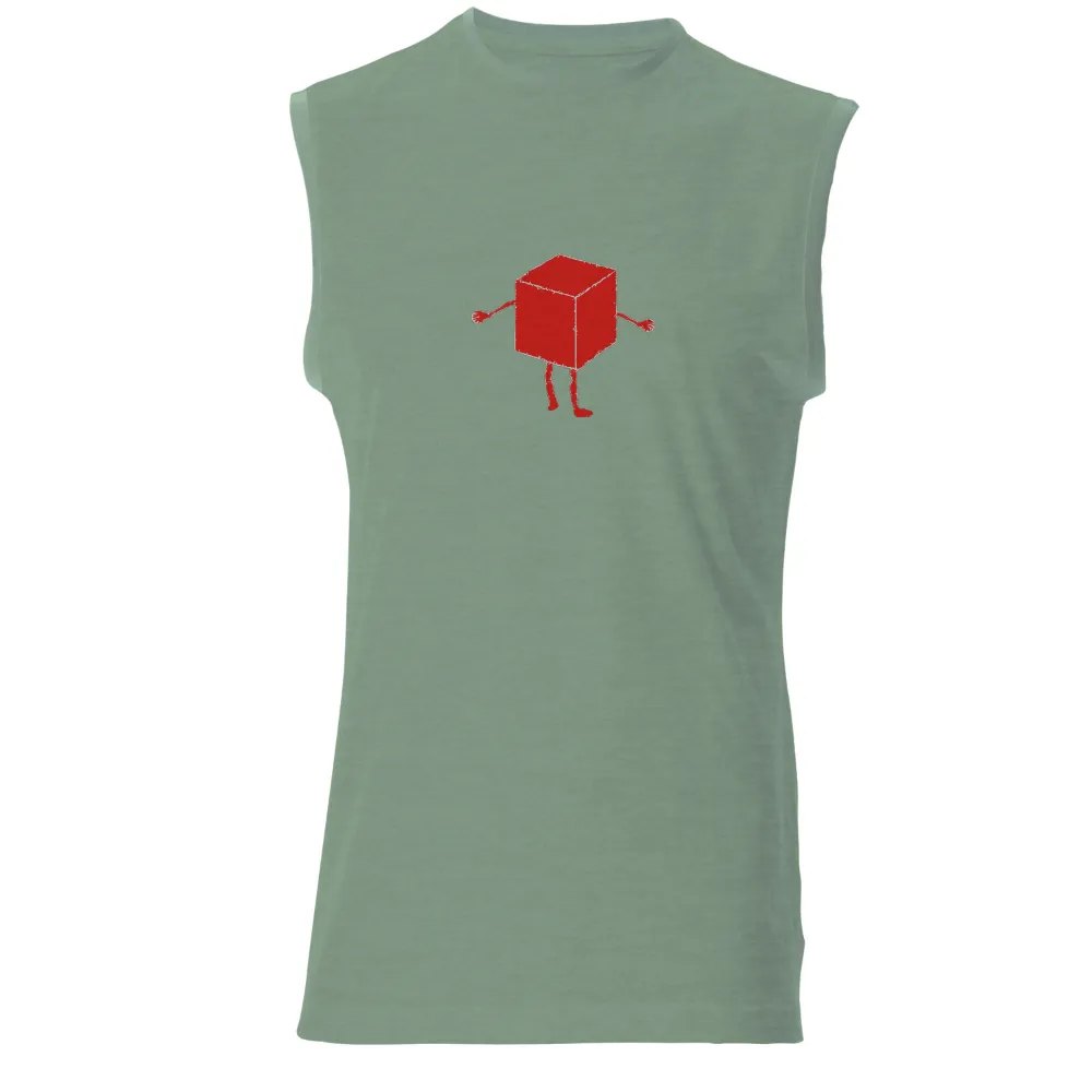 T-Shirts Custom: Red Box Minimalist Quirky Design|simple tee shirt pattern