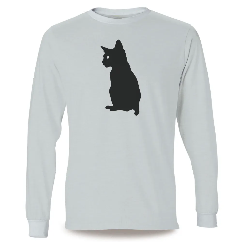 Tee Shirt Printing: Black Cat Silhouette with Glowing Eye - Artistic Design|art shirt target