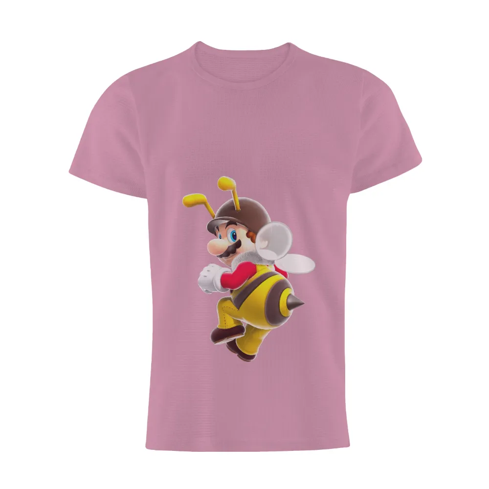 Bee Mario T-Shirts Design: Whimsical Gaming Fun|t shirt in roblox black