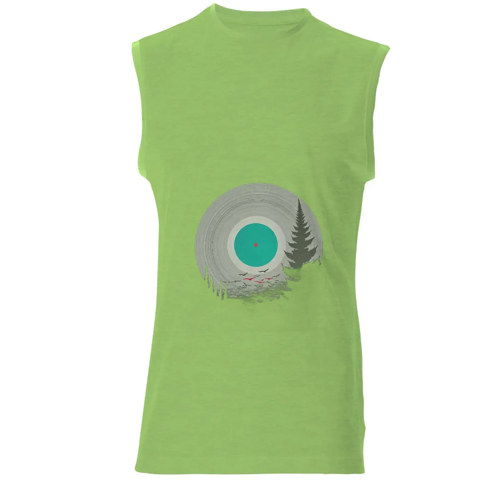 TShirt Design: Vinyl Record Forest Harmony| concentric circles