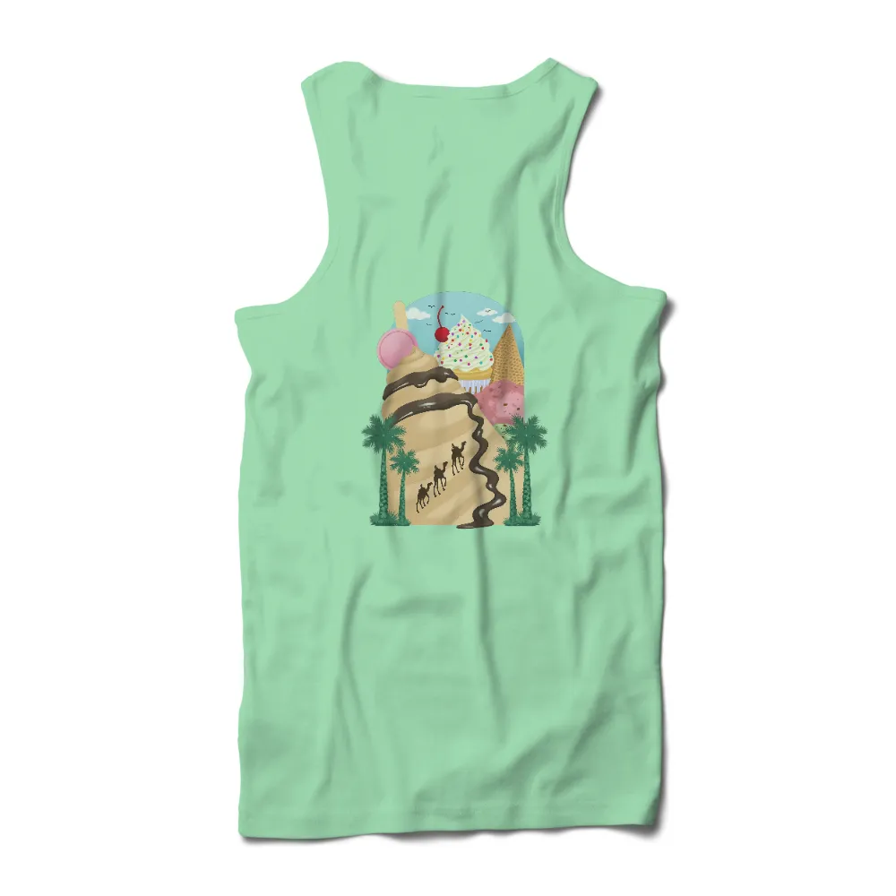 TShirt Design: Ice Cream Adventure in the Desert| Cherry on top of ice cream