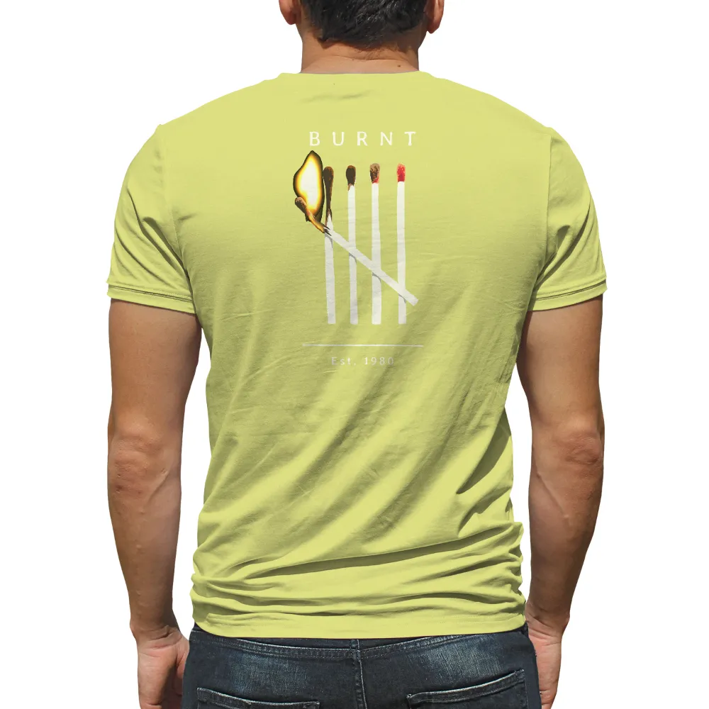 TShirt Printing: Honoring the Spirit of Burning Out - Matchstick Warning Design|beer in beer out t shirt