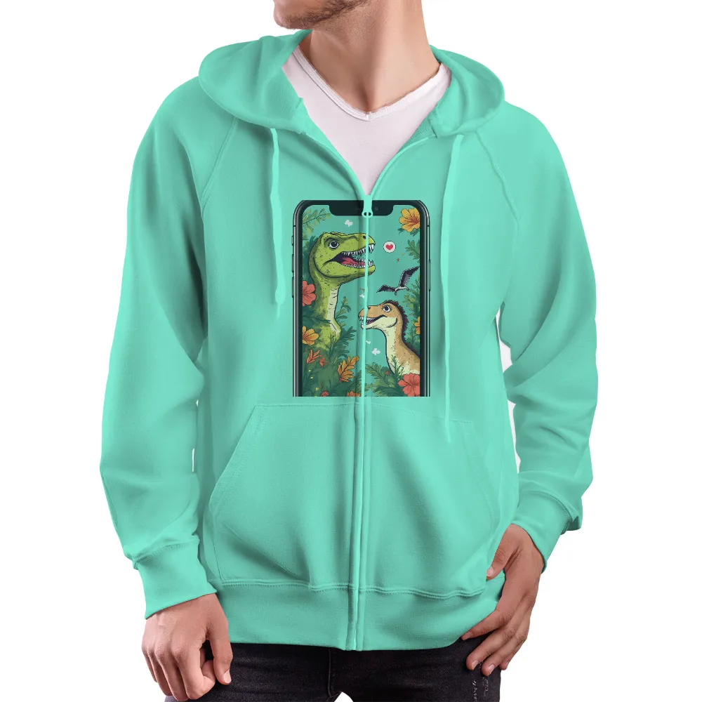 Dinosaur Friendship T-Shirt Printing: Playful Prehistoric Charm|men's art cotton colorful printed loose casual shirts