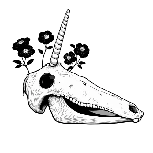 T-Shirt Printing: Unicorn Skull - Mythology Meets Life and Death