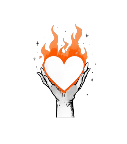 Tee Shirt Printing: Burning Heart - Artistic Design