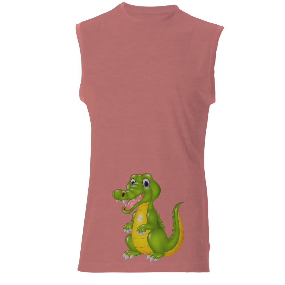 T-Shirts Design: Spread Joy with Gator - Cartoon Alligator T-Shirt|cartoon character with blue shirt