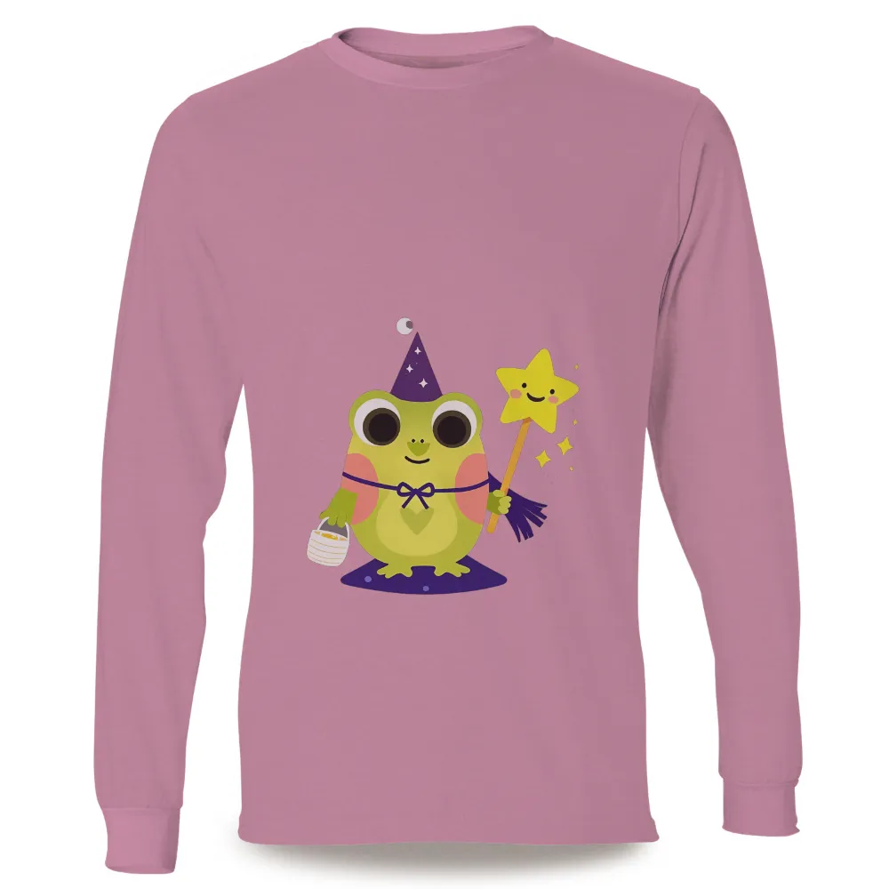 T-Shirts Design: Whimsical Frog Wizard - Halloween Magic|army frog shirt