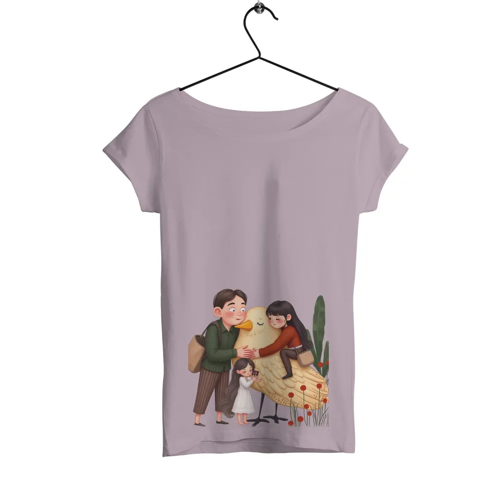 Shirts Graphic Tees: Family Love & Warmth with Giant Bird|valentine's day family shirts