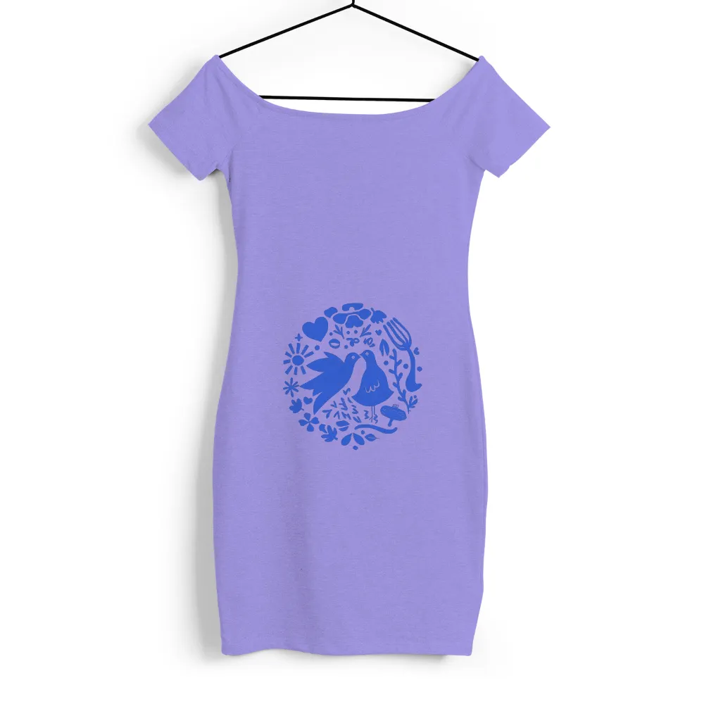 Tee Shirts Printed: Blue Birds in Harmony | Love & Nature| bright sun