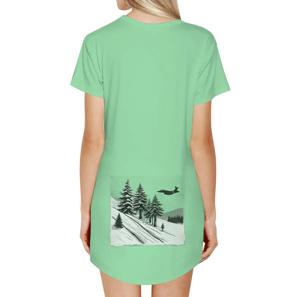 Tee Shirts Printed: Winter Night Skiing Under Orion|roblox winter t shirt