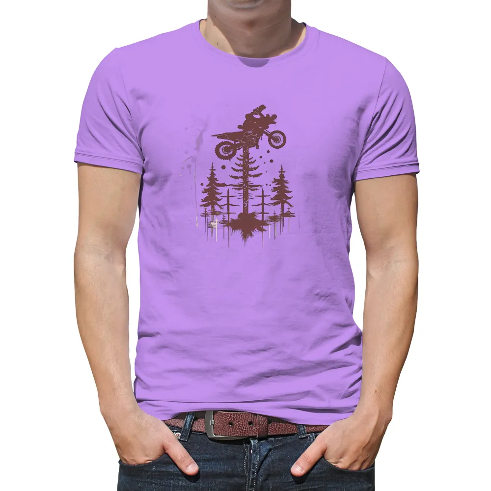 TShirt Design: Motocross Biker Soaring Above the Forest|dollar tree essential worker shirt