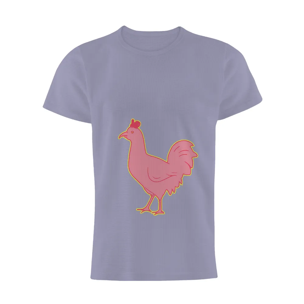 Neon Rooster T-Shirt Printing: Pop Culture Meets Vintage Vibes|retro valentines day shirt