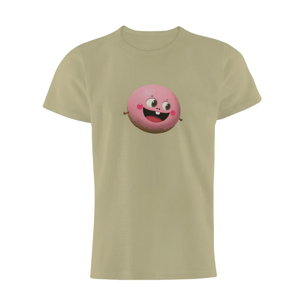 Customized Tee Shirts: Cheerful Donut Character|cartoon character long sleeve shirts