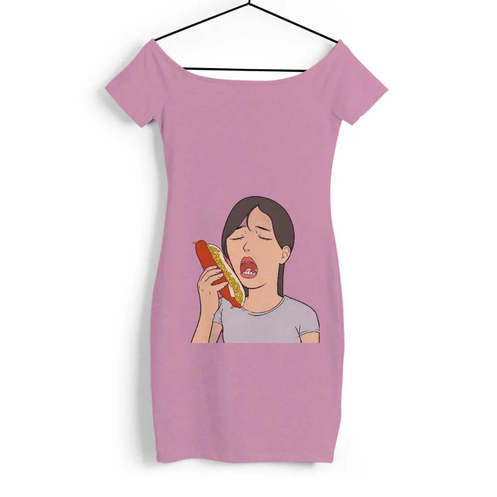 Tee Shirts Printed: Hot Dog Delight | Funny & Quote T-Shirts| hot dog with mustard and onions