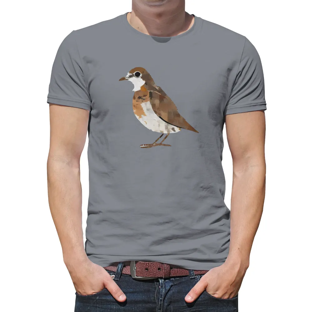 T-Shirt Printing: Bird of Resilience - Artistic Design|mens script embroidered knit texture short sleeve casual t s