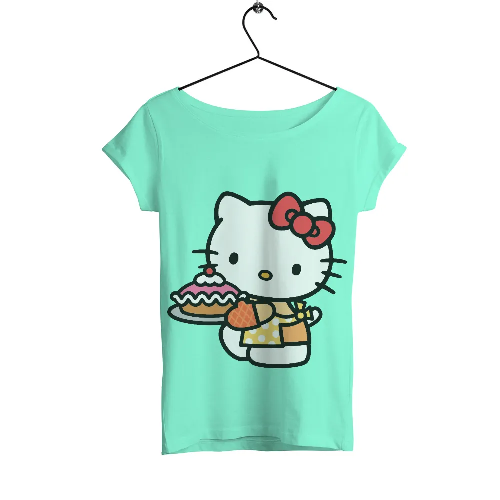 Shirts Graphic Tees: Kitty's Sweet Baking Adventure|cute valentine shirts womens