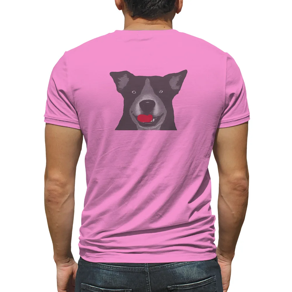 Graphic Tees: Max's Joyful Spirit - Dog Lover's Delight| Black background dog illustration