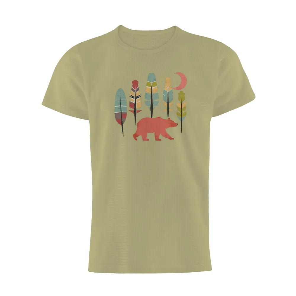 T-Shirts Custom: Bear & Feathers - Nature's Harmony|ethan bear